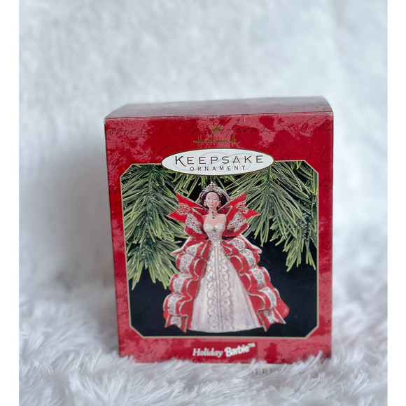 Hallmark Ornament 1997 Holiday Barbie red dress #5 in a series - Picture 1 of 1